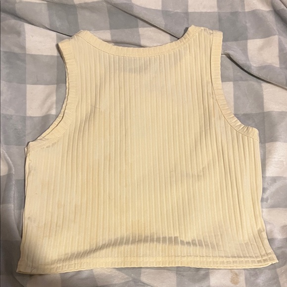 SHEIN Cream Graphic Crop Top - Picture 2 of 2